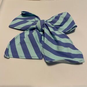 Eleanor Rose Striped Blue and Light Blue Hair Bow